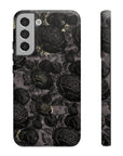 Dark floral Vintage phone case,Black retro Tough Case,iPhone 15 14 Pro Max|Glossy or Matte,Gothic, Galaxy Tough Case S23 S22 S21 Plus Ultra.-Phone Case-Dalge