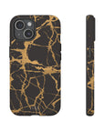 Marble Black and Gold Tough Case, iPhone Tough Case, Samsung Tough Case, Google Pixel Case, Gold marble  Phone Cover, iPhone Tough Case.