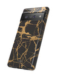 Marble Black and Gold Tough Case, iPhone Tough Case, Samsung Tough Case, Google Pixel Case, Gold marble  Phone Cover, iPhone Tough Case.