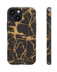 Marble Black and Gold Tough Case, iPhone Tough Case, Samsung Tough Case, Google Pixel Case, Gold marble  Phone Cover, iPhone Tough Case.