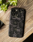 Dark floral Vintage phone case,Black retro Tough Case,iPhone 15 14 Pro Max|Glossy or Matte,Gothic, Galaxy Tough Case S23 S22 S21 Plus Ultra.-Phone Case-Dalge