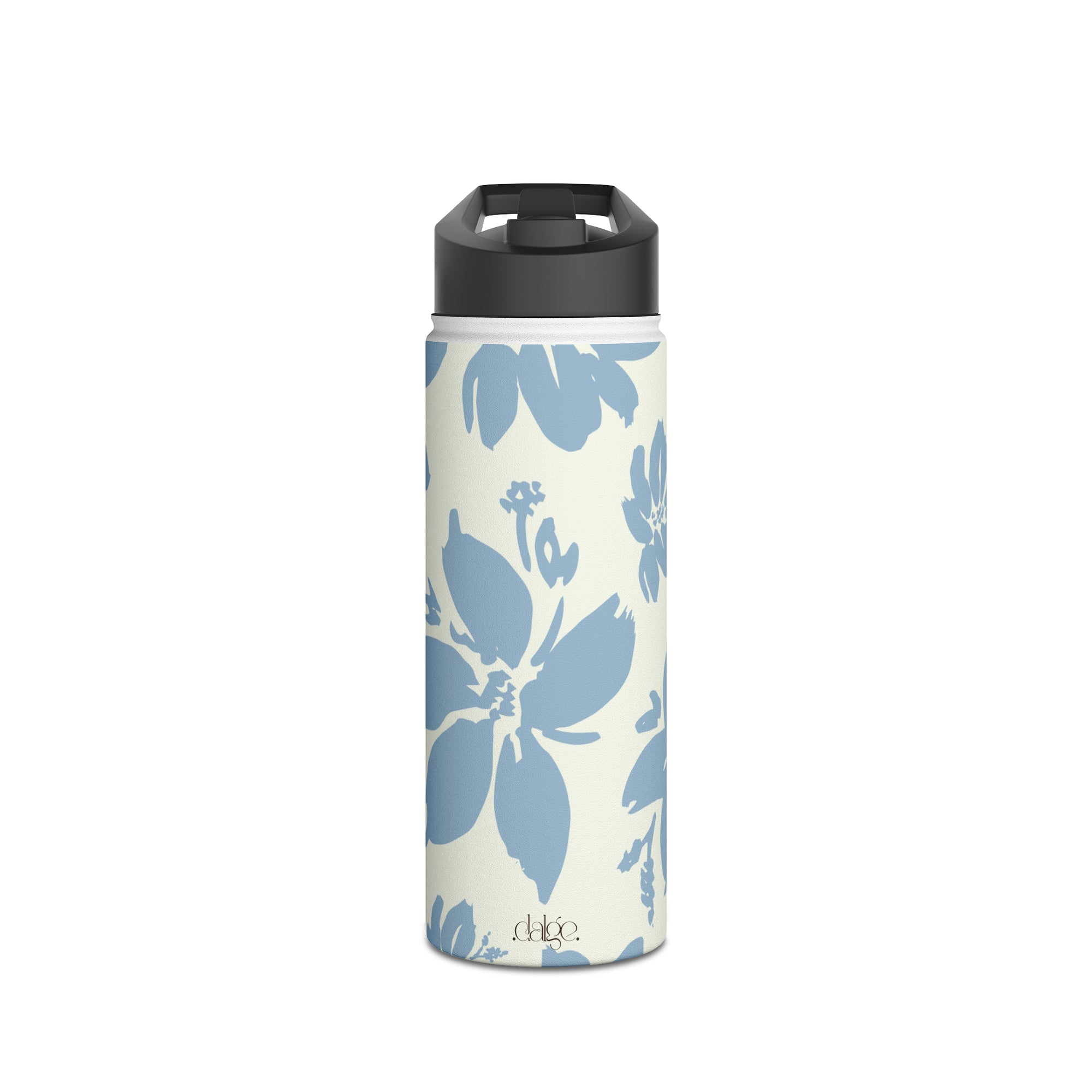 Cream Blue Aesthetic Pastel Floral Stainless Steel Water Bottle, Pastel Floral Water Bottle, Vintage Design Drinkware, Cream pastel Floral Drinkware, Vintage floral water bottle.-Mug-Dalge