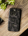 Dark floral Vintage phone case,Black retro Tough Case,iPhone 15 14 Pro Max|Glossy or Matte,Gothic, Galaxy Tough Case S23 S22 S21 Plus Ultra.-Phone Case-Dalge