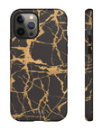 Marble Black and Gold Tough Case, iPhone Tough Case, Samsung Tough Case, Google Pixel Case, Gold marble  Phone Cover, iPhone Tough Case.