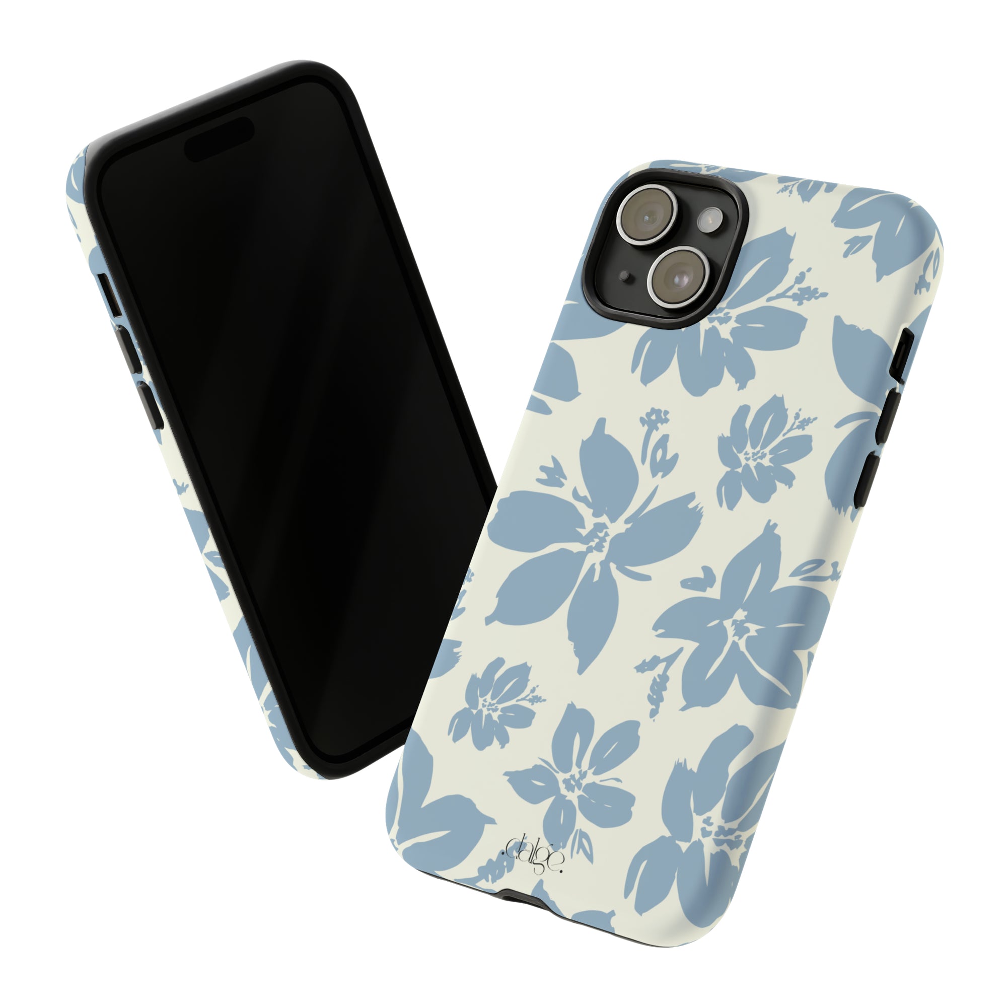 Cream Blue Aesthetic Pastel Floral Pastel phone case, Tough phone Case,iPhone 15 14 Pro Max | Glossy or Matte,Cream, Samsung Galaxy Tough Case S23 S22 S21 Plus Ultra.-Phone Case-Dalge