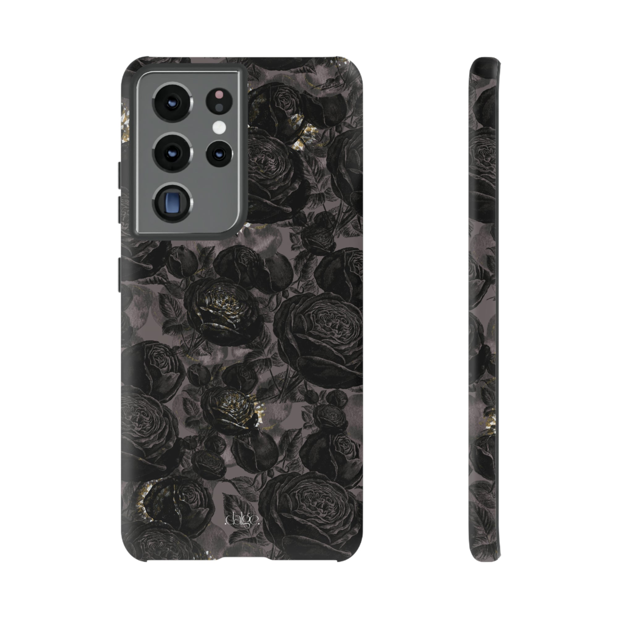 Dark floral Vintage phone case,Black retro Tough Case,iPhone 15 14 Pro Max|Glossy or Matte,Gothic, Galaxy Tough Case S23 S22 S21 Plus Ultra.-Phone Case-Dalge