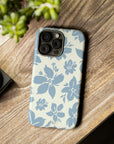 Cream Blue Aesthetic Pastel Floral Pastel phone case, Tough phone Case,iPhone 15 14 Pro Max | Glossy or Matte,Cream, Samsung Galaxy Tough Case S23 S22 S21 Plus Ultra.-Phone Case-Dalge