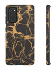 Marble Black and Gold Tough Case, iPhone Tough Case, Samsung Tough Case, Google Pixel Case, Gold marble  Phone Cover, iPhone Tough Case.