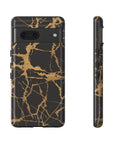 Marble Black and Gold Tough Case, iPhone Tough Case, Samsung Tough Case, Google Pixel Case, Gold marble  Phone Cover, iPhone Tough Case.