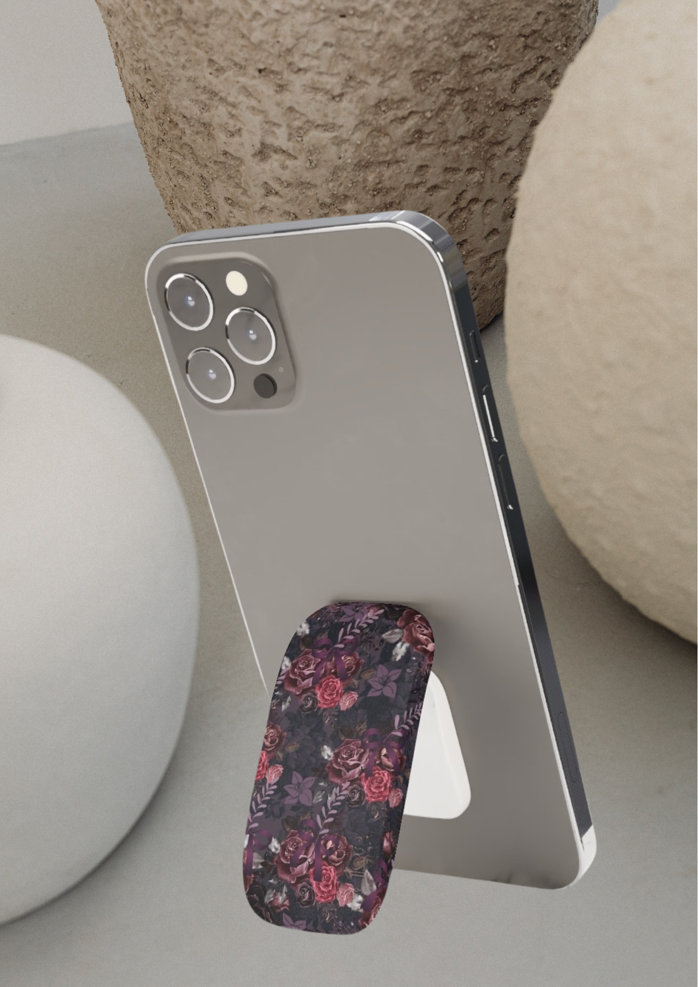 Dark Floral Phone Click-On Grip, Dark Floral Grip, Floral Grip, Phone Click-on, Phone Click-on grip, dark Click-on, Floral Grip-Accessories-Dalge