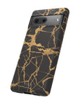 Marble Black and Gold Tough Case, iPhone Tough Case, Samsung Tough Case, Google Pixel Case, Gold marble  Phone Cover, iPhone Tough Case.