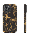 Marble Black and Gold Tough Case, iPhone Tough Case, Samsung Tough Case, Google Pixel Case, Gold marble  Phone Cover, iPhone Tough Case.