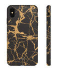 Marble Black and Gold Tough Case, iPhone Tough Case, Samsung Tough Case, Google Pixel Case, Gold marble  Phone Cover, iPhone Tough Case.