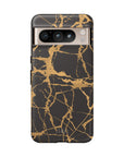 Marble Black and Gold Tough Case, iPhone Tough Case, Samsung Tough Case, Google Pixel Case, Gold marble  Phone Cover, iPhone Tough Case.