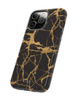 Marble Black and Gold Tough Case, iPhone Tough Case, Samsung Tough Case, Google Pixel Case, Gold marble  Phone Cover, iPhone Tough Case.