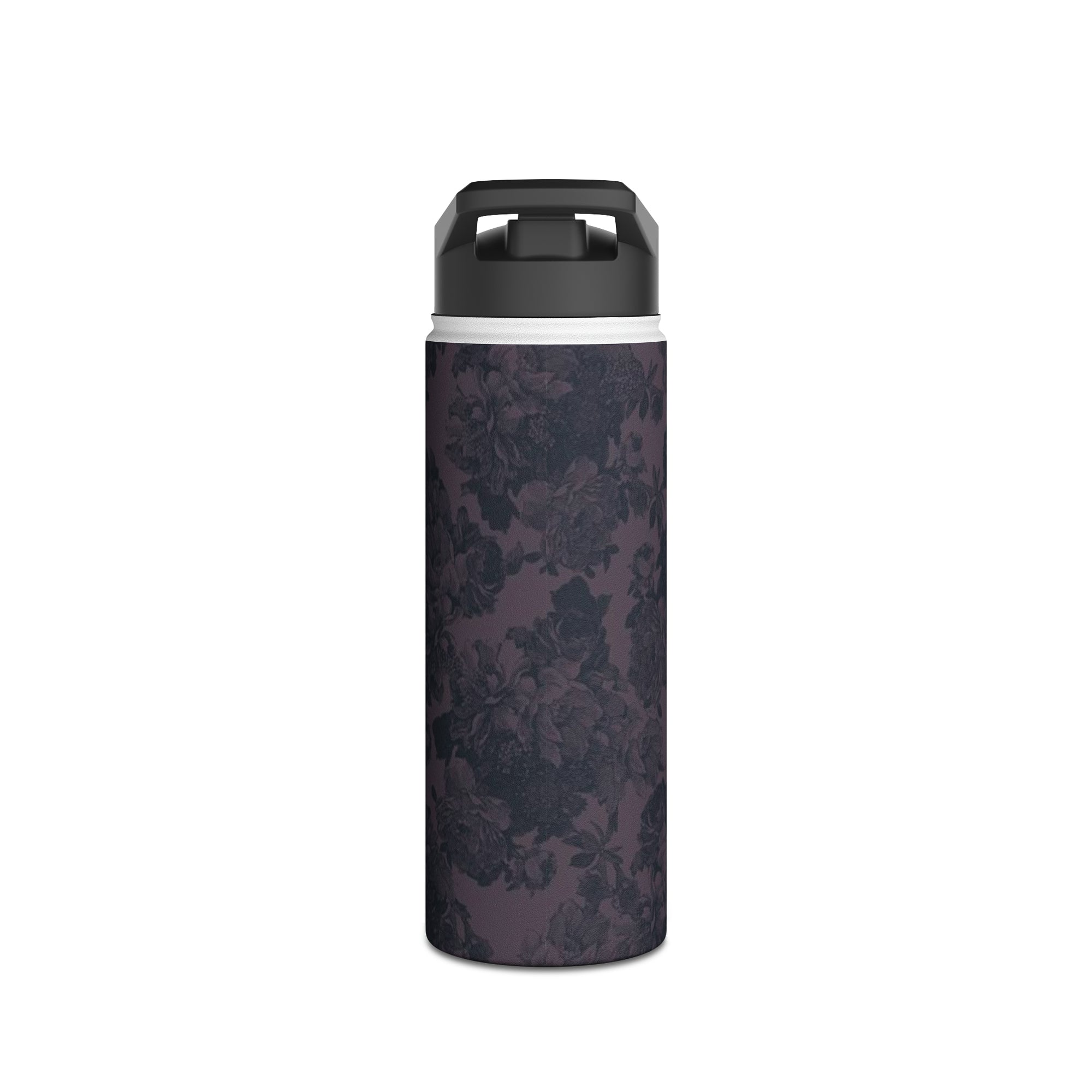 Dark Floral Stainless Steel Water Bottle, Vintage retro Water Bottle, Floral Vintage Drinkware, vintage Drinkware, Trendy water bottle.-Mug-Dalge