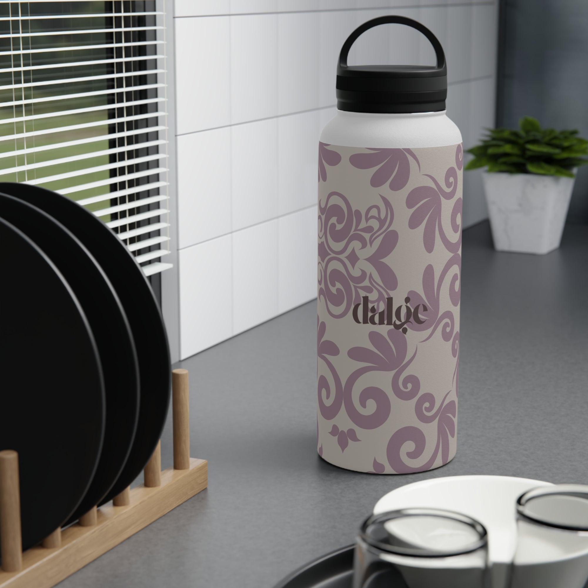 Gigi Stainless Steel Water Bottle With Handle Lid