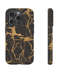 Marble Black and Gold Tough Case, iPhone Tough Case, Samsung Tough Case, Google Pixel Case, Gold marble  Phone Cover, iPhone Tough Case.