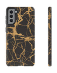 Marble Black and Gold Tough Case, iPhone Tough Case, Samsung Tough Case, Google Pixel Case, Gold marble  Phone Cover, iPhone Tough Case.