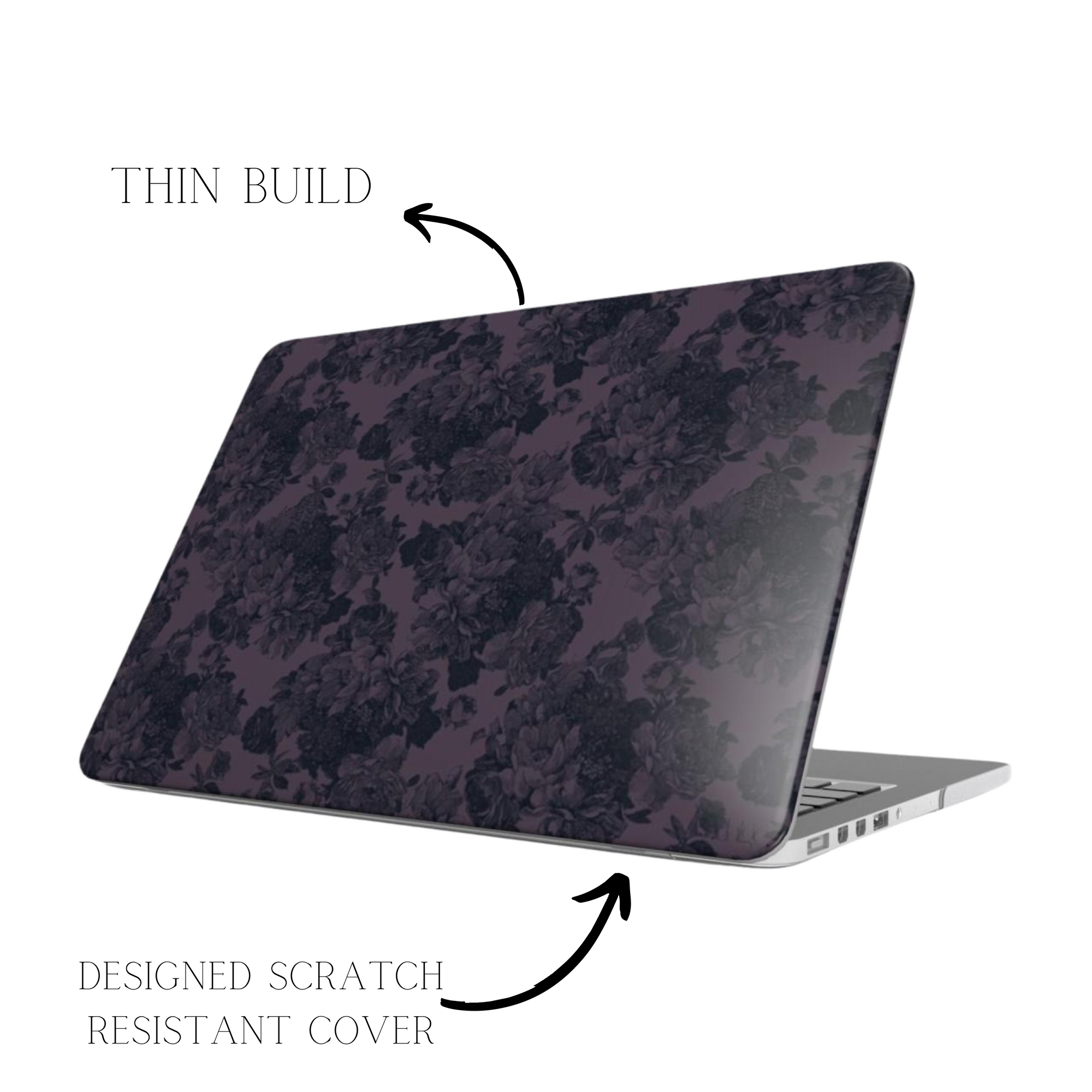 Dark Floral Vintage MacBook Case-Tech Accessories-Dalge