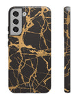 Marble Black and Gold Tough Case, iPhone Tough Case, Samsung Tough Case, Google Pixel Case, Gold marble  Phone Cover, iPhone Tough Case.