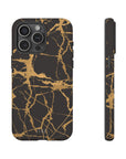 Marble Black and Gold Tough Case, iPhone Tough Case, Samsung Tough Case, Google Pixel Case, Gold marble  Phone Cover, iPhone Tough Case.