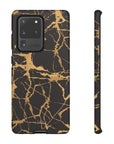 Marble Black and Gold Tough Case, iPhone Tough Case, Samsung Tough Case, Google Pixel Case, Gold marble  Phone Cover, iPhone Tough Case.