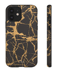 Marble Black and Gold Tough Case, iPhone Tough Case, Samsung Tough Case, Google Pixel Case, Gold marble  Phone Cover, iPhone Tough Case.