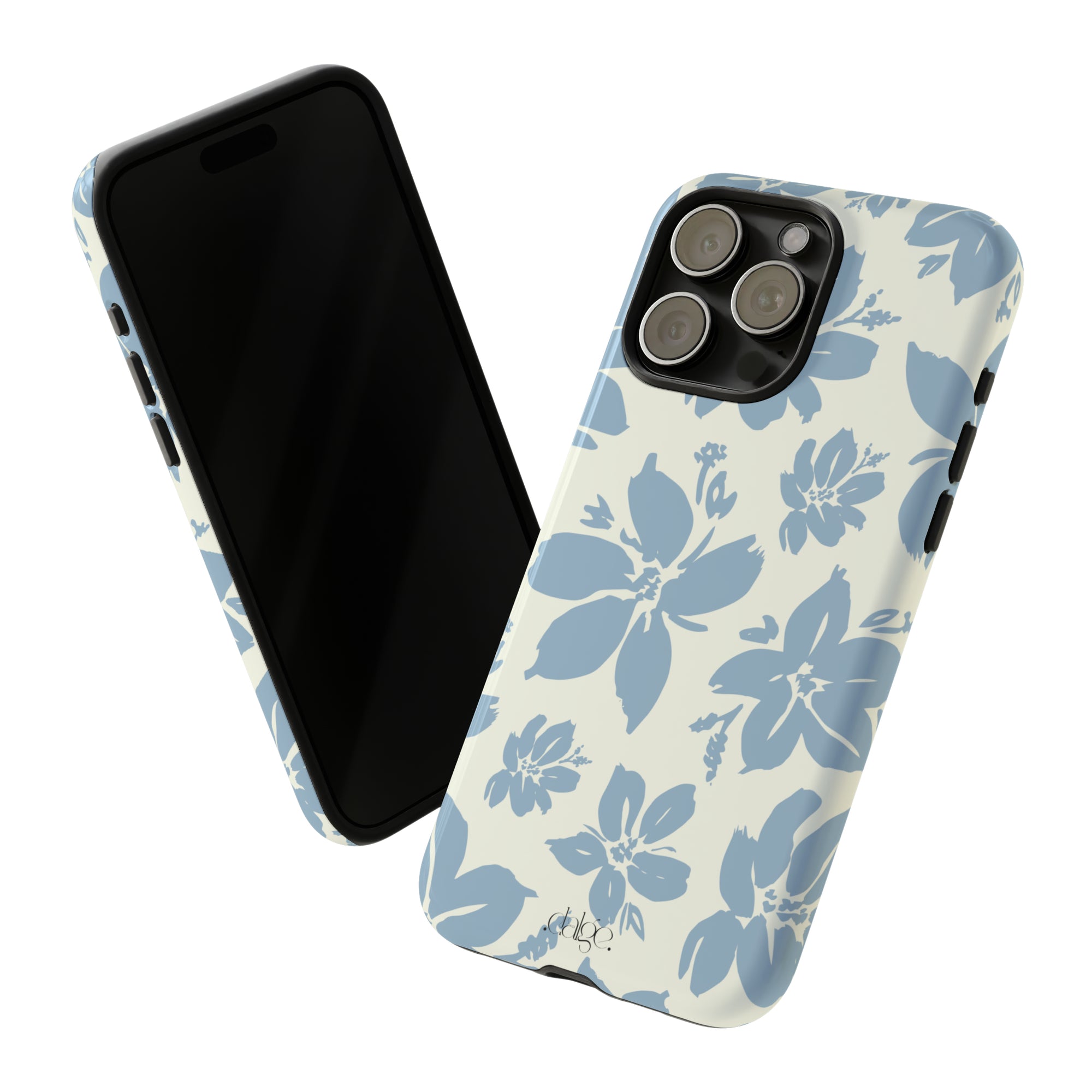 Cream Blue Aesthetic Pastel Floral Pastel phone case, Tough phone Case,iPhone 15 14 Pro Max | Glossy or Matte,Cream, Samsung Galaxy Tough Case S23 S22 S21 Plus Ultra.-Phone Case-Dalge