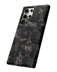 Dark floral Vintage phone case,Black retro Tough Case,iPhone 15 14 Pro Max|Glossy or Matte,Gothic, Galaxy Tough Case S23 S22 S21 Plus Ultra.-Phone Case-Dalge
