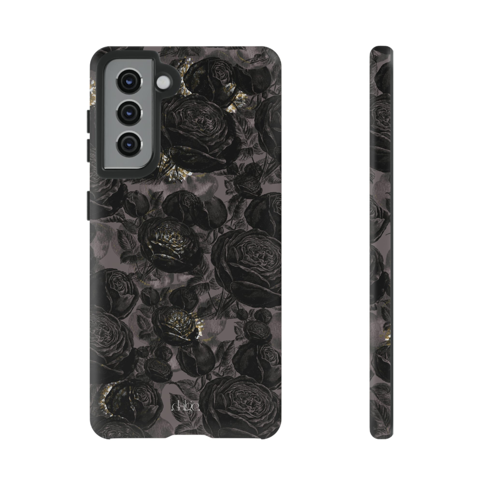 Dark floral Vintage phone case,Black retro Tough Case,iPhone 15 14 Pro Max|Glossy or Matte,Gothic, Galaxy Tough Case S23 S22 S21 Plus Ultra.-Phone Case-Dalge