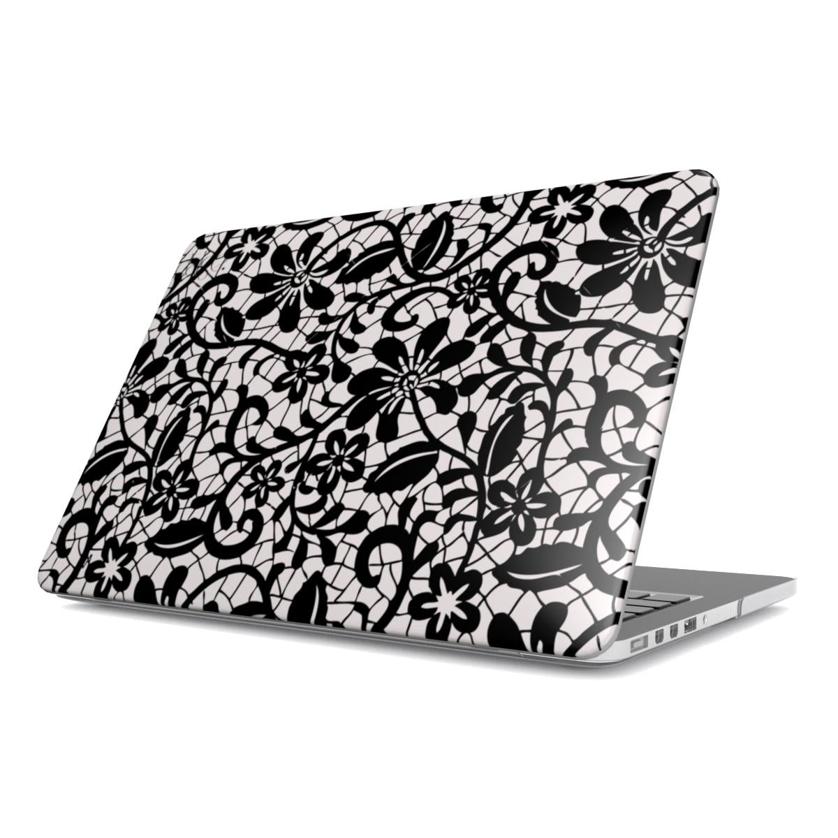 A Muse Laptop Case | Chic Black & White Floral