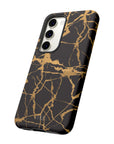 Marble Black and Gold Tough Case, iPhone Tough Case, Samsung Tough Case, Google Pixel Case, Gold marble  Phone Cover, iPhone Tough Case.