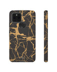 Marble Black and Gold Tough Case, iPhone Tough Case, Samsung Tough Case, Google Pixel Case, Gold marble  Phone Cover, iPhone Tough Case.