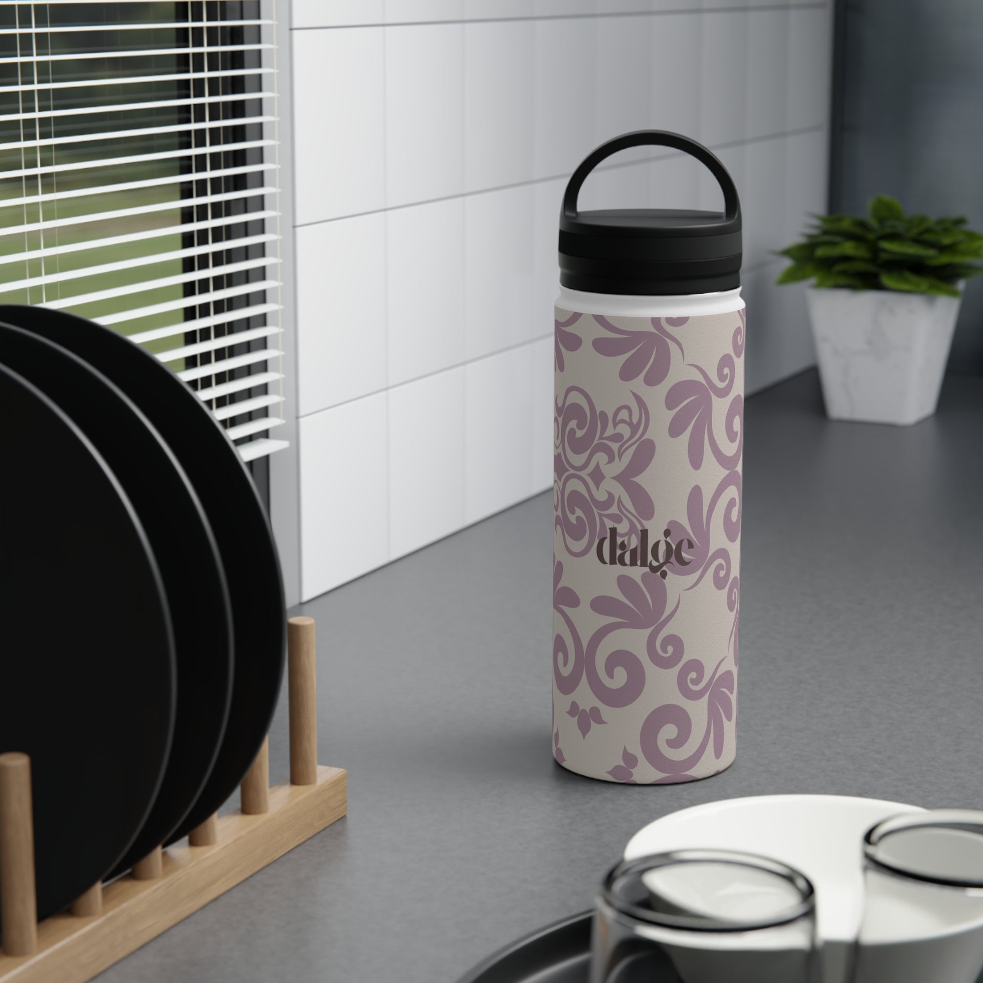 Gigi Stainless Steel Water Bottle With Handle Lid