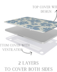 Cream Blue Pastel Floral MacBook Case-Tech Accessories-Dalge