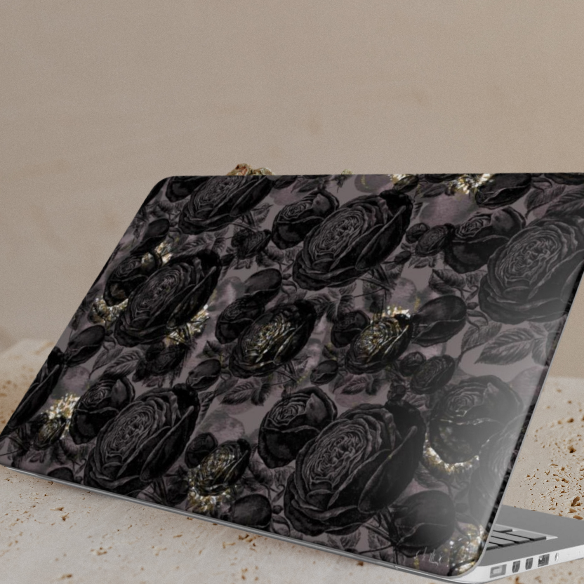 Dark Academia Floral MacBook Case-Tech Accessories-Dalge