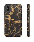 Marble Black and Gold Tough Case, iPhone Tough Case, Samsung Tough Case, Google Pixel Case, Gold marble  Phone Cover, iPhone Tough Case.