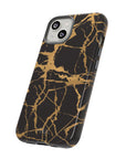 Marble Black and Gold Tough Case, iPhone Tough Case, Samsung Tough Case, Google Pixel Case, Gold marble  Phone Cover, iPhone Tough Case.