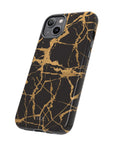 Marble Black and Gold Tough Case, iPhone Tough Case, Samsung Tough Case, Google Pixel Case, Gold marble  Phone Cover, iPhone Tough Case.