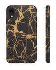 Marble Black and Gold Tough Case, iPhone Tough Case, Samsung Tough Case, Google Pixel Case, Gold marble  Phone Cover, iPhone Tough Case.