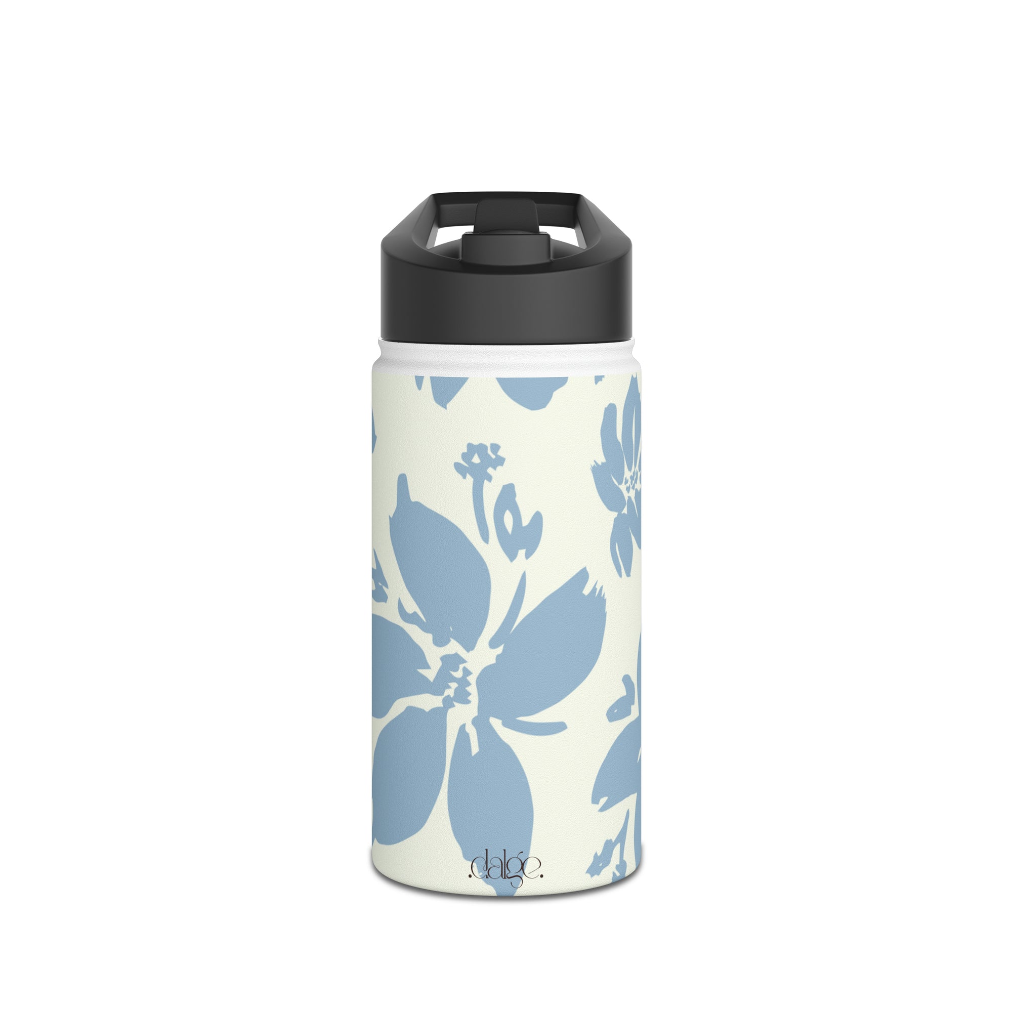 Cream Blue Aesthetic Pastel Floral Stainless Steel Water Bottle, Pastel Floral Water Bottle, Vintage Design Drinkware, Cream pastel Floral Drinkware, Vintage floral water bottle.-Mug-Dalge