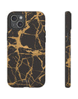 Marble Black and Gold Tough Case, iPhone Tough Case, Samsung Tough Case, Google Pixel Case, Gold marble  Phone Cover, iPhone Tough Case.