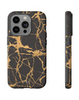 Marble Black and Gold Tough Case, iPhone Tough Case, Samsung Tough Case, Google Pixel Case, Gold marble  Phone Cover, iPhone Tough Case.