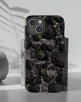 Dark floral Vintage phone case,Black retro Tough Case,iPhone 15 14 Pro Max|Glossy or Matte,Gothic, Galaxy Tough Case S23 S22 S21 Plus Ultra.-Phone Case-Dalge