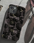 Dark floral Vintage phone case,Black retro Tough Case,iPhone 15 14 Pro Max|Glossy or Matte,Gothic, Galaxy Tough Case S23 S22 S21 Plus Ultra.-Phone Case-Dalge