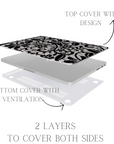 A Muse Laptop Case | Chic Black & White Floral