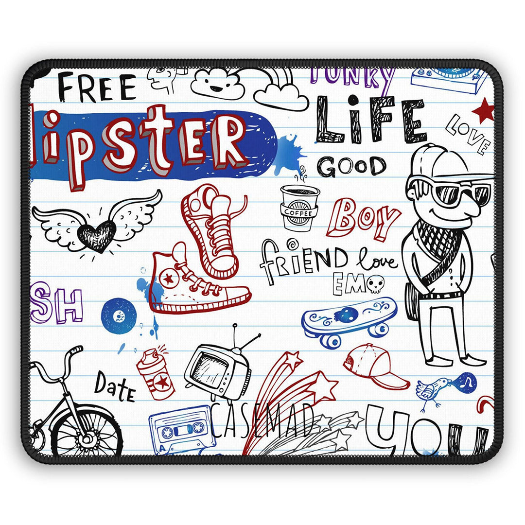 Mousepad Office Decor For Women Men Desk Accessories Gift For Coworker Hipster Doodle Gaming Mouse Pad-Mouse Pads-Dalge