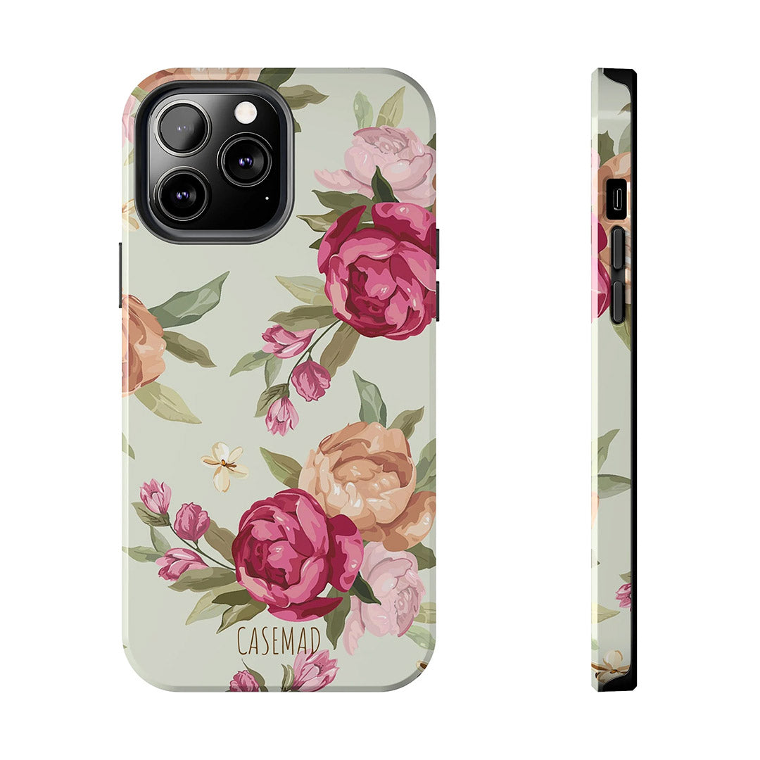 Peony Dance Tough Phone Case For iPhone 14, iPhone 14 Pro iPhone 13, iPhone Mini, iPhone XR, iPhone XS-Phone Cases-Dalge