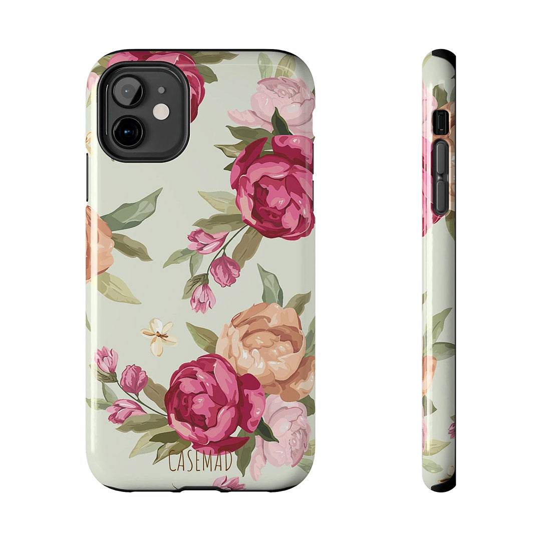 Peony Dance Tough Phone Case For iPhone 14, iPhone 14 Pro iPhone 13, iPhone Mini, iPhone XR, iPhone XS-Phone Cases-Dalge